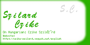 szilard czike business card